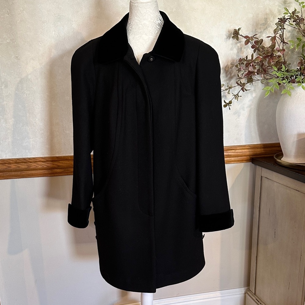Vintage Black Wool Dress Coat | Made in USA | Women’s